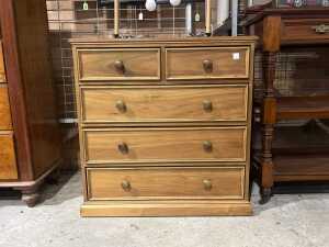 Timber chest of five drawers