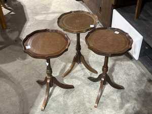 Three pie crust wine tables