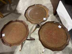 Three pie crust wine tables - 2