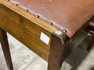 Leather lift-top timber piano stool - 4