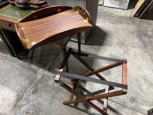 Timber folding butler's tray table - 4