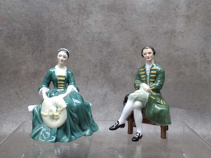 Royal Doulton 'A Gentleman and A Lady from Williamsburg' porcelain figures