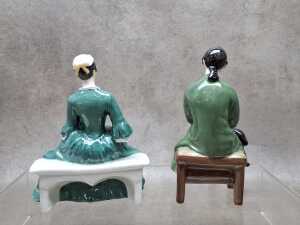 Royal Doulton 'A Gentleman and A Lady from Williamsburg' porcelain figures - 5