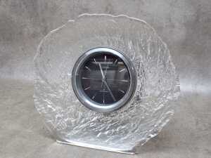 Two clear glass desk items - 2