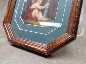 Antique hand coloured lithograph of a cherub and waterfall - 4