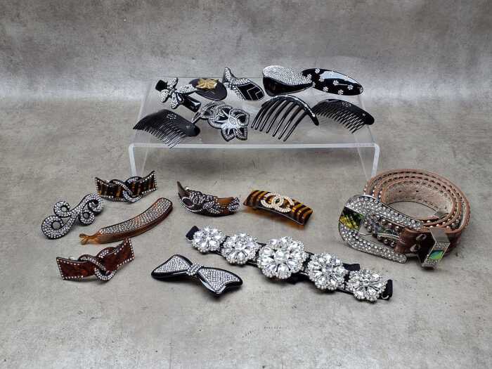 Designer style belts and hair accessories