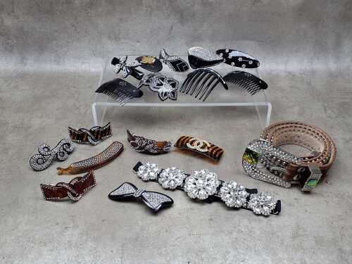 Designer style belts and hair accessories