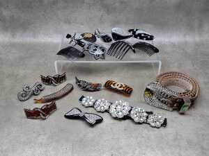 Designer style belts and hair accessories