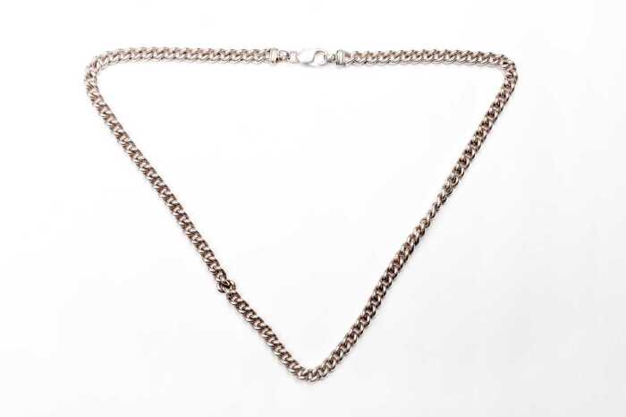 A curb link necklace in sterling silver