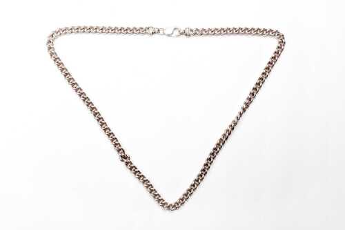 A curb link necklace in sterling silver