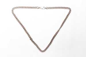 A curb link necklace in sterling silver
