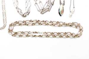 Seven necklaces in sterling silver - 3