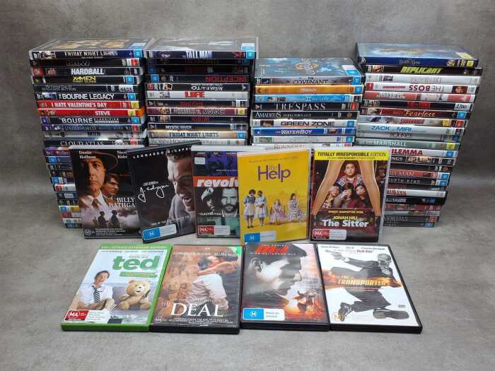 DVDs, mostly movies