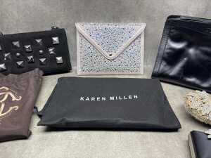 Five Designer-style handbags and clutches. - 3
