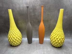 Four contemporary decorator ceramic vases