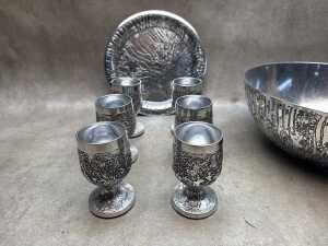 Don Sheil mid- century brutalist aluminium serving ware - 2