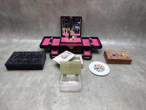 Five decorative boxes