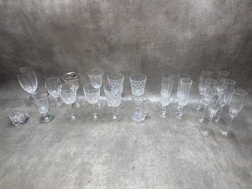 Collection of crystal stemware