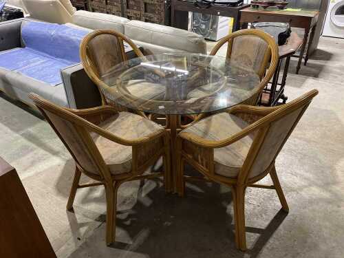 Retro five-piece rattan dining suite