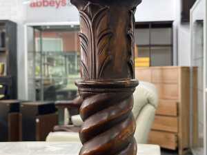 A barley twist timber pedestal - 4