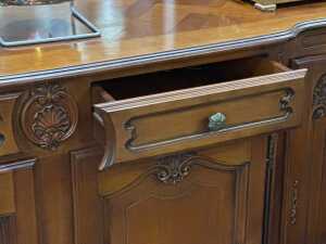 French provincial-style cherrywood breakfront buffet - 2