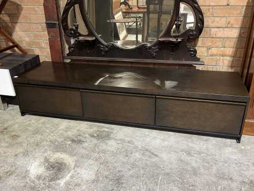 Modern timber low entertainment unit