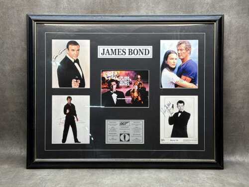 James Bond memorabilia collage