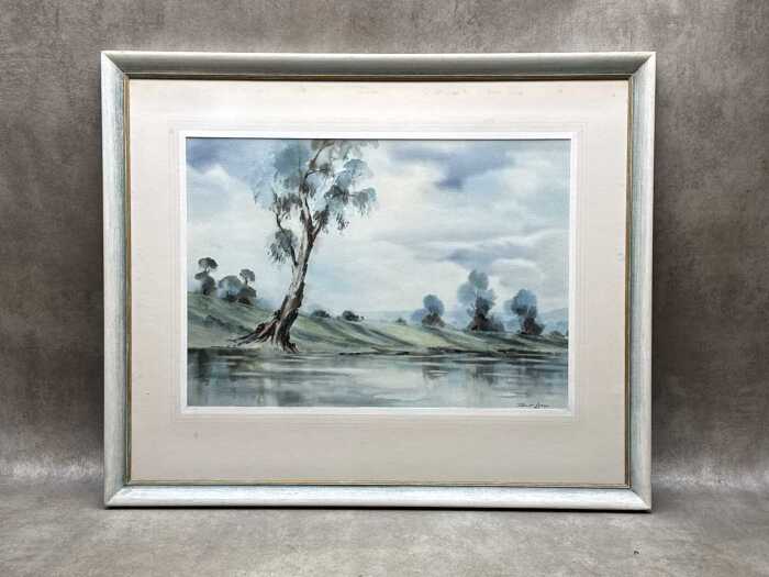 Philip Luton (1926-1996), Australian landscape. Watercolour painting on paper