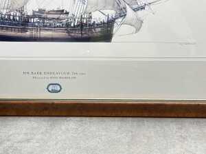 Pair of HM Bark Endeavour after Ross Shardlow framed prints on paper - 3