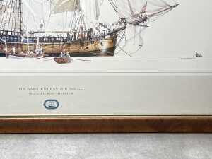 Pair of HM Bark Endeavour after Ross Shardlow framed prints on paper - 5