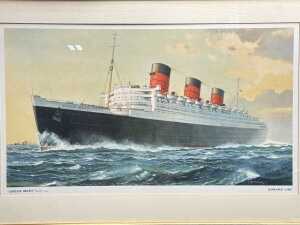 Two framed ship prints on paper - 2
