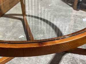 Modern round timber coffee table - 3