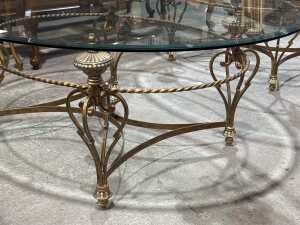 Cromwell glass and brass coffee table - 2