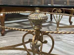 Cromwell glass and brass coffee table - 3