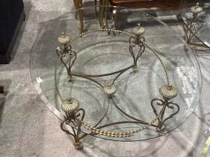 Cromwell glass and brass coffee table - 4