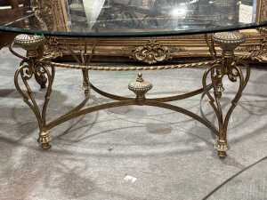 Cromwell glass and brass coffee table - 2