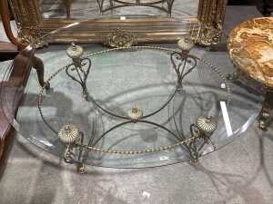 Cromwell glass and brass coffee table - 4