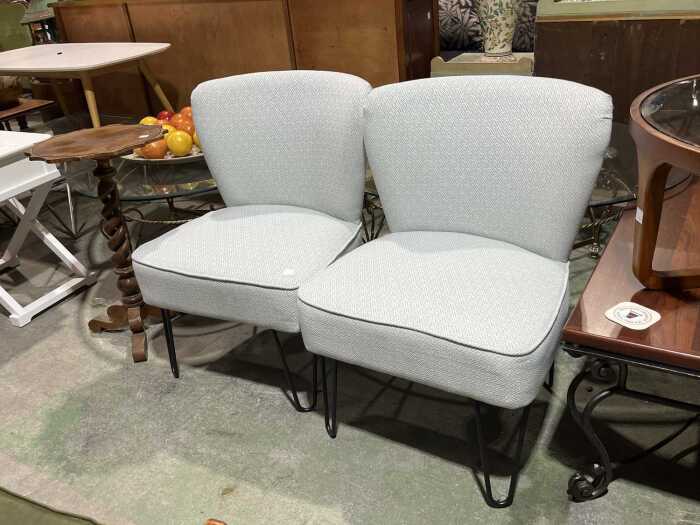 Pair of modern fabric chairs