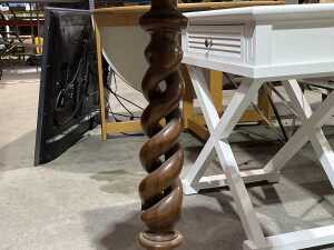 Mahogany double barley twist lamp table - 3