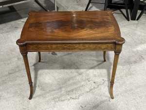 Flame mahogany veneer side table