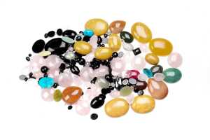 A large collection of cabochon gemstones