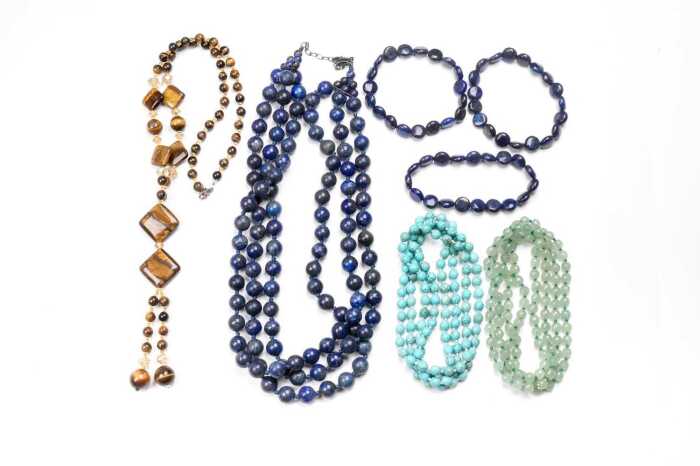 A collection of gemstone beads