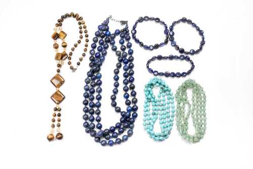 A collection of gemstone beads