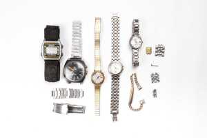A collection of watches and parts