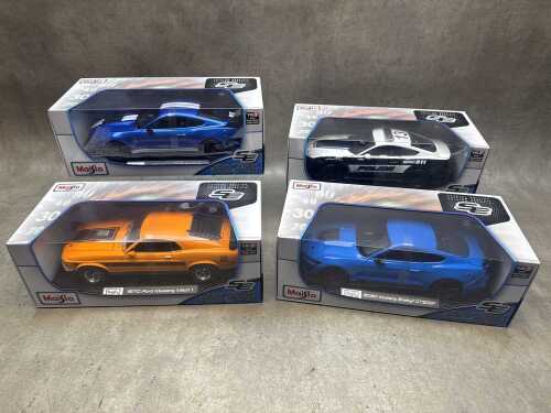 Four Maisto special edition 1:18 scale die-cast model Ford Mustang cars