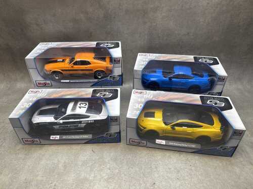 Four Maisto special edition 1:18 scale die-cast model Ford Mustang cars