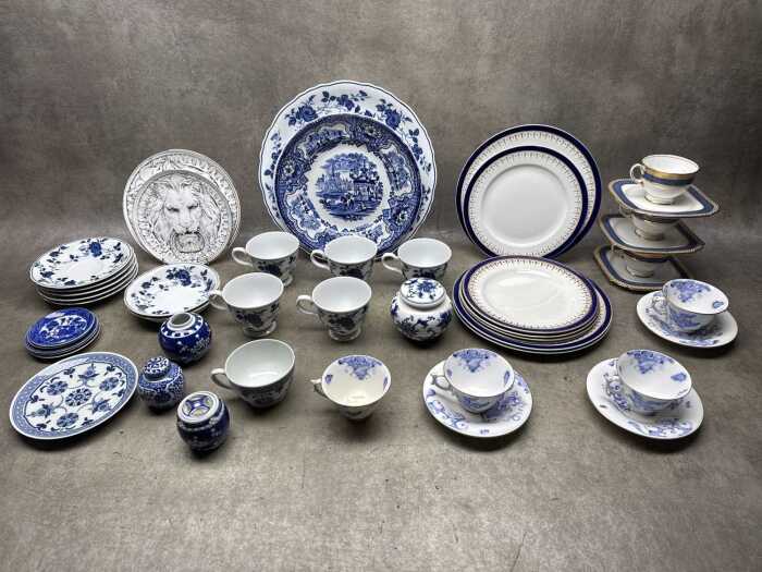 Blue and white porcelain servingware