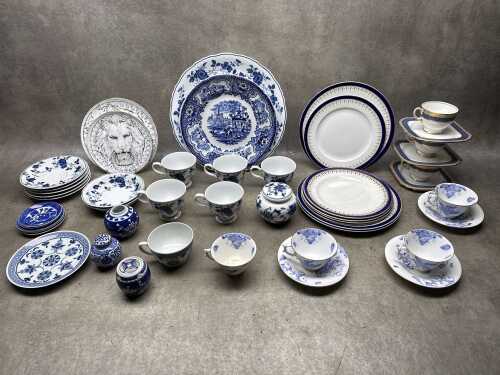 Blue and white porcelain servingware