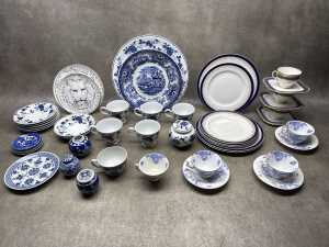 Blue and white porcelain servingware