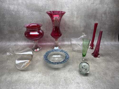 Vintage coloured glassware